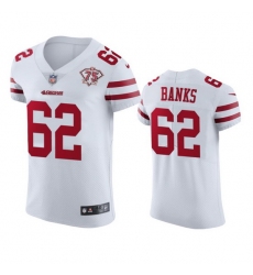 Nike San Francisco 49ers 62 Aaron Banks White Men 75th Anniversary Stitched NFL Vapor Untouchable Elite Jersey
