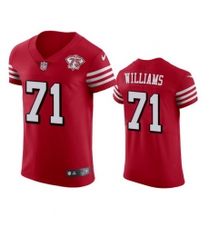 Nike San Francisco 49ers 71 Trent Williams Red Rush Men 75th Anniversary Stitched NFL Vapor Untouchable Elite Jersey