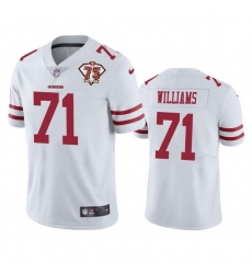 Nike San Francisco 49ers 71 Trent Williams White Men 75th Anniversary Stitched NFL Vapor Untouchable Limited Jersey