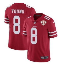 Nike San Francisco 49ers 8 Steve Young Red 75th Anniversary Vapor Untouchable Limited Jersey