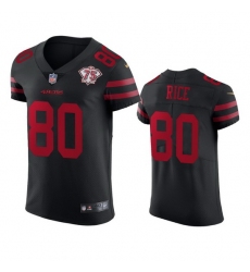 Nike San Francisco 49ers 80 Jerry Rice Black Alternate Men 75th Anniversary Stitched NFL Vapor Untouchable Elite Jersey