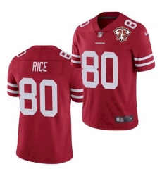 Nike San Francisco 49ers 80 Jerry Rice Red 75th Anniversary Vapor Untouchable Limited Jersey
