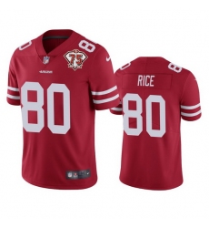 Nike San Francisco 49ers 80 Jerry Rice Red Men 75th Anniversary Stitched NFL Vapor Untouchable Limited Jersey