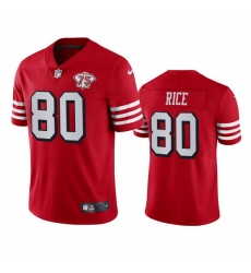 Nike San Francisco 49ers 80 Jerry Rice Red Rush Men 75th Anniversary Stitched NFL Vapor Untouchable Limited Jersey