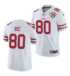Nike San Francisco 49ers 80 Jerry Rice White 75th Anniversary Vapor Untouchable Limited Jersey