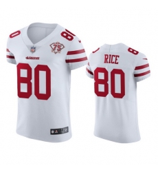 Nike San Francisco 49ers 80 Jerry Rice White Men 75th Anniversary Stitched NFL Vapor Untouchable Elite Jersey