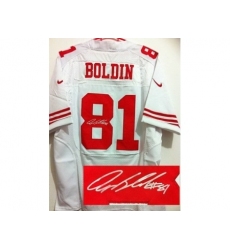 Nike San Francisco 49ers 81 Anquan Boldin White Elite Signed NFL Jersey