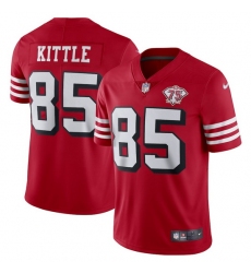 Nike San Francisco 49ers 85 George Kittle Red Rush Men 75th Anniversary Stitched NFL Vapor Untouchable Limited Jersey