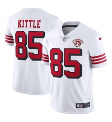 Nike San Francisco 49ers 85 George Kittle White Rush Men 75th Anniversary Stitched NFL Vapor Untouchable Limited Jersey
