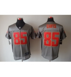 Nike San Francisco 49ers 85 Vernon Davis Grey Elite Shadow NFL Jersey
