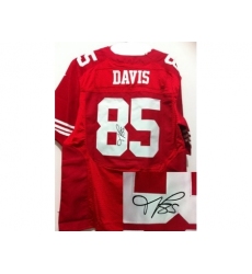 Nike San Francisco 49ers 85 Vernon Davis Red Elite Signed NFL Jersey