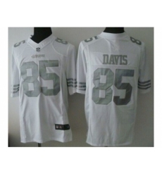 Nike San Francisco 49ers 85 Vernon Davis White Game Platinum NFL Jersey