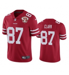 Nike San Francisco 49ers 87 Dwight Clark Red Men 75th Anniversary Stitched NFL Vapor Untouchable Limited Jersey