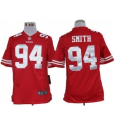 Nike San Francisco 49ers 94 Justin Smith red Game NFL Jersey