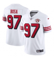 Nike San Francisco 49ers 97 Nick Bosa White Rush Men 75th Anniversary Stitched NFL Vapor Untouchable Limited Jersey