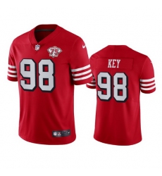 Nike San Francisco 49ers 98 Arden Key Red Rush Men 75th Anniversary Stitched NFL Vapor Untouchable Limited Jersey