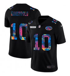 San Francisco 49ers 10 Jimmy Garoppolo Men Nike Multi Color Black 2020 NFL Crucial Catch Vapor Untouchable Limited Jersey