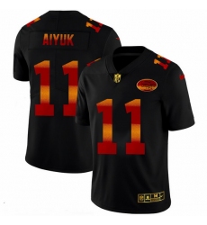 San Francisco 49ers 11 Brandon Aiyuk Men Black Nike Red Orange Stripe Vapor Limited NFL Jersey
