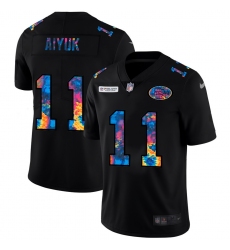 San Francisco 49ers 11 Brandon Aiyuk Men Nike Multi Color Black 2020 NFL Crucial Catch Vapor Untouchable Limited Jersey