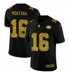 San Francisco 49ers 16 Joe Montana Men Nike Leopard Print Fashion Vapor Limited NFL Jersey Black