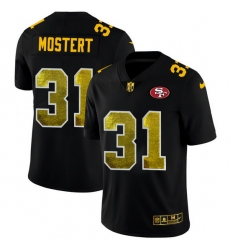 San Francisco 49ers 31 Raheem Mostert Men Black Nike Golden Sequin Vapor Limited NFL Jersey