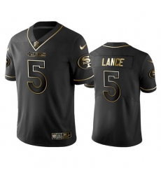 San Francisco 49ers 5 Trey Lance Black Golden Limited Edition Stitched NFL Jersey