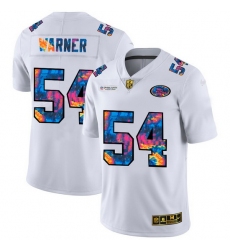 San Francisco 49ers 54 Fred Warner Men White Nike Multi Color 2020 NFL Crucial Catch Limited NFL Jersey