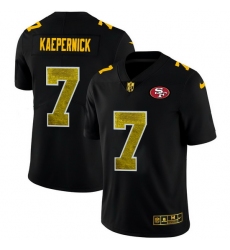 San Francisco 49ers 7 Colin Kaepernick Men Black Nike Golden Sequin Vapor Limited NFL Jersey