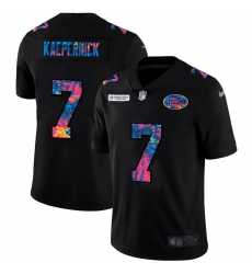San Francisco 49ers 7 Colin Kaepernick Men Nike Multi Color Black 2020 NFL Crucial Catch Vapor Untouchable Limited Jersey