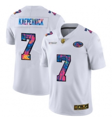 San Francisco 49ers 7 Colin Kaepernick Men White Nike Multi Color 2020 NFL Crucial Catch Limited NFL Jersey
