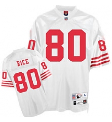 San Francisco 49ers 80 J.Rice White Throwback Jersey