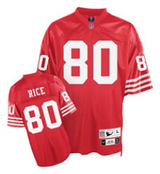 San Francisco 49ers 80 J.Rice red Throwback Jersey