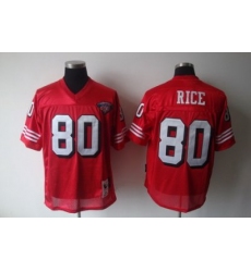 San Francisco 49ers 80 J.Rice red Throwback Jersey 75Th
