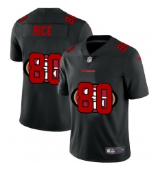San Francisco 49ers 80 Jerry Rice Men Nike Team Logo Dual Overlap Limited NFL Jersey Black