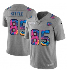San Francisco 49ers 85 George Kittle Men Nike Multi Color 2020 NFL Crucial Catch NFL Jersey Greyheather