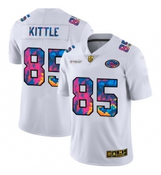 San Francisco 49ers 85 George Kittle Men White Nike Multi Color 2020 NFL Crucial Catch Limited NFL Jersey