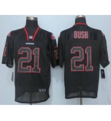 nike nfl jerseys san francisco 49ers 21 bush black[Elite lights out][bush]