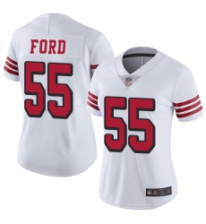 49ers 55 Dee Ford White Rush Women Stitched Football Vapor Untouchable Limited Jersey
