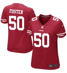 Nike 49ers #50 Reuben Foster Red Team Color Womens Stitched NFL Elite Jersey