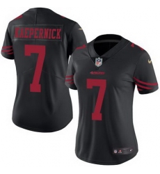 Nike 49ers #7 Colin Kaepernick Black Womens Stitched NFL Limited Rush Jersey