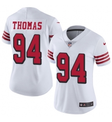 Nike 49ers #94 Solomon Thomas White Rush Womens Stitched NFL Vapor Untouchable Limited Jersey