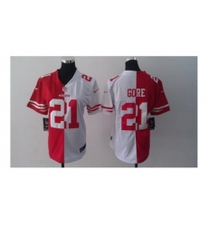 Nike Women San Francisco 49ers #21 Frank Gore white-red[Elite split]
