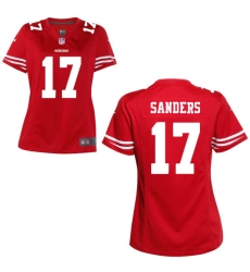 Women 49ers 17 Emmanuel Sanders Red Game Stitched NFL Jersey