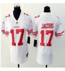 Women New 49ers #17 Chuck Jacobs White Stitched NFL Elite Jersey