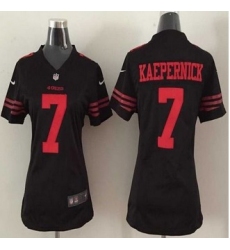 Women New 49ers #7 Colin Kaepernick Black Alternate Stitched NFL Elite Jersey