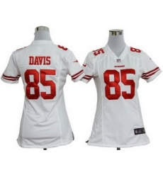 Women Nike NFL San Francisco 49ers 85# Vernon Davis White Jersey