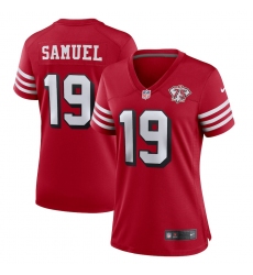Women Nike San Francisco 49ers 19 Deebo Samuel Red Rush 75th Anniversary Stitched NFL Vapor Untouchable Limited Jersey