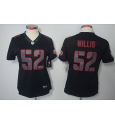 Women Nike San Francisco 49ers 52 Patrick Willis Black Jerseys[Impact Limited]