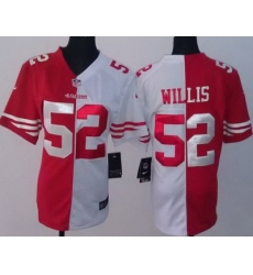 Women Nike San Francisco 49ers 52 Patrick Willis White Red Split NFL Jerseys