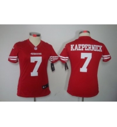 Women Nike San Francisco 49ers 7 Colin Kaepernick Red Color LIMITED NFL Jerseys